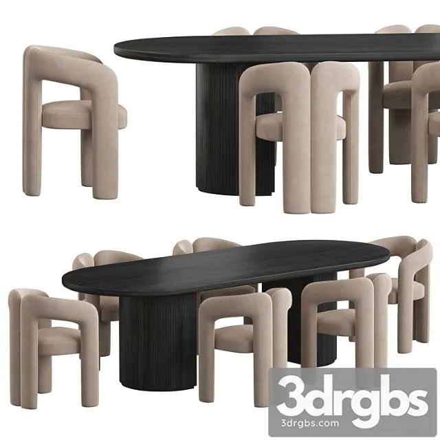 Gubi Moon Dining Set 1 3D Model Free