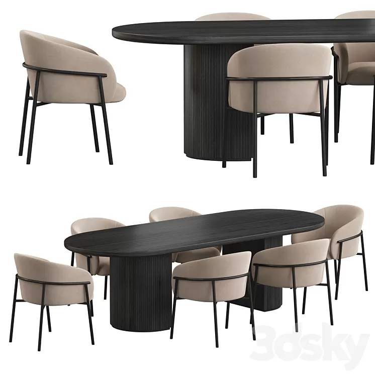 Gubi Moon Dining set 3D Model