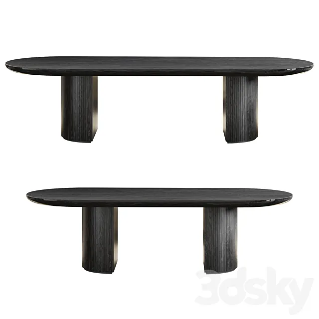 GUBI Moon Dining Table - Rectangular 3DModel