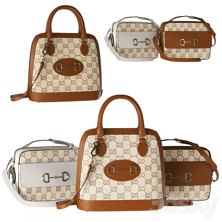 Gucci set bags 3 3D Model Free