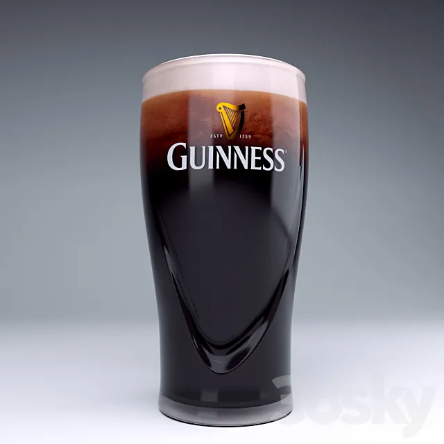 Guinness_beer_glass 3DModel