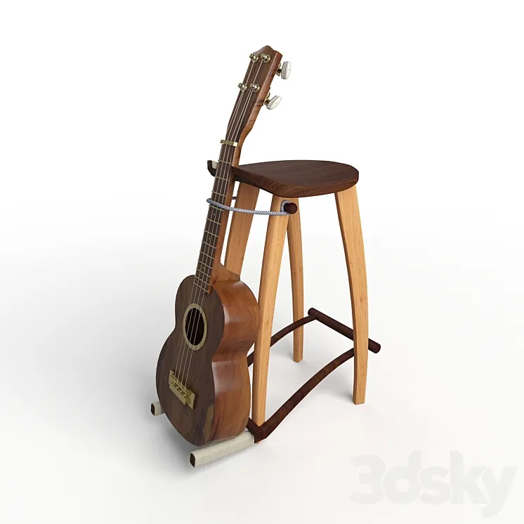 Guitar Stool 3D Model Free
