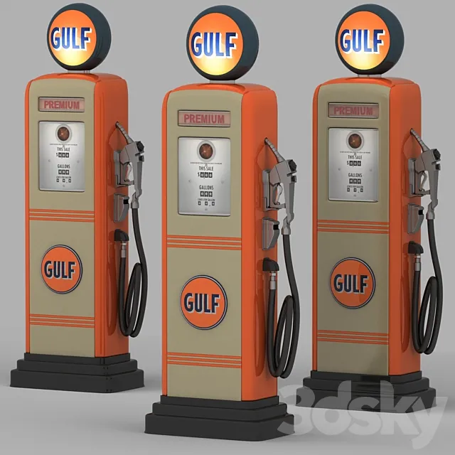 Gulf gas station 3D Model