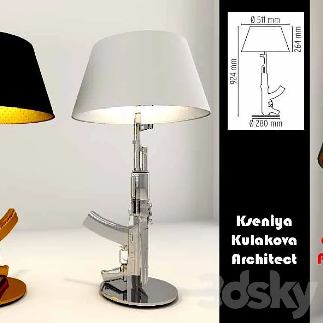 Guns table lamp from FLOS 3DModel