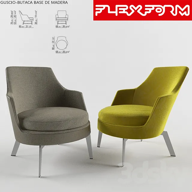 Guscio by Flexform 3DModel
