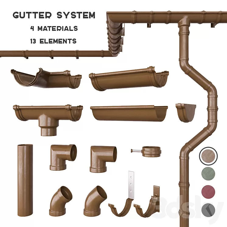 Gutter system 3D Model