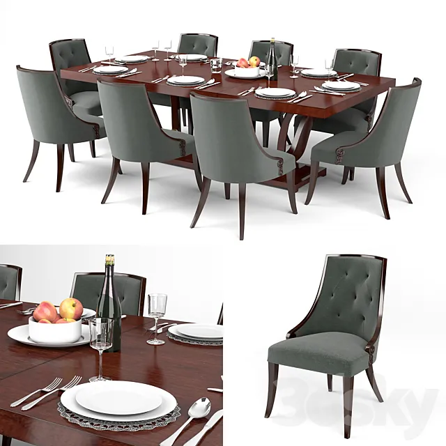 Guy Fontaine Dining Table & chairs 3DModel