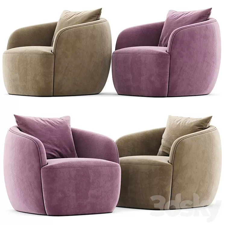 Gwyneth boucle chair 3D Model