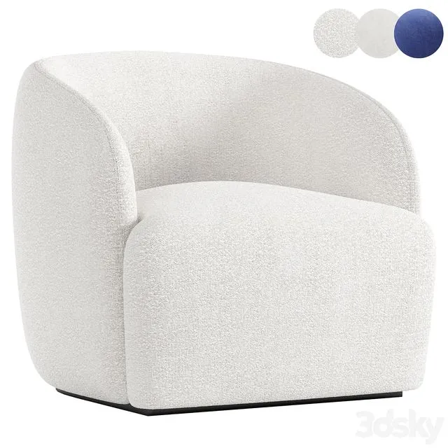 Gwyneth ivory boucle chair 3D Model
