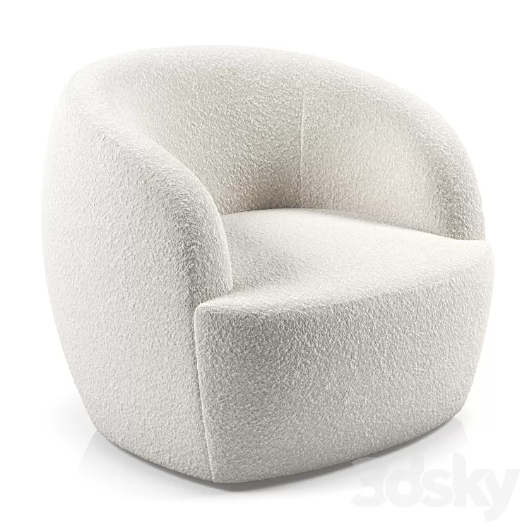 gwyneth ivory boucle chair 3D Model Free