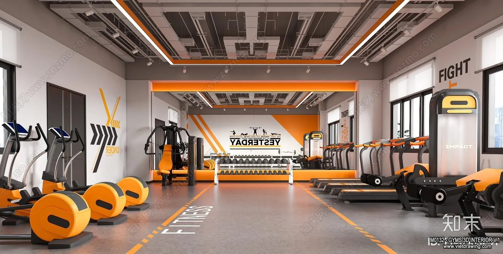 GYM - 3D Interior Scene - 3D Models - 002