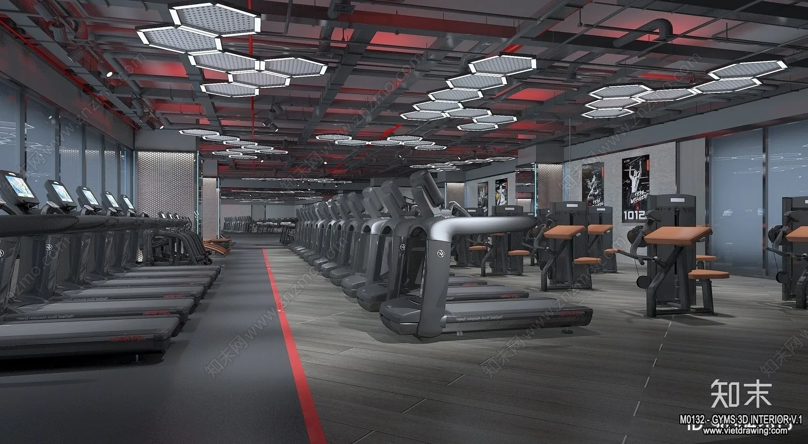 GYM - 3D Interior Scene - 3D Models - 010