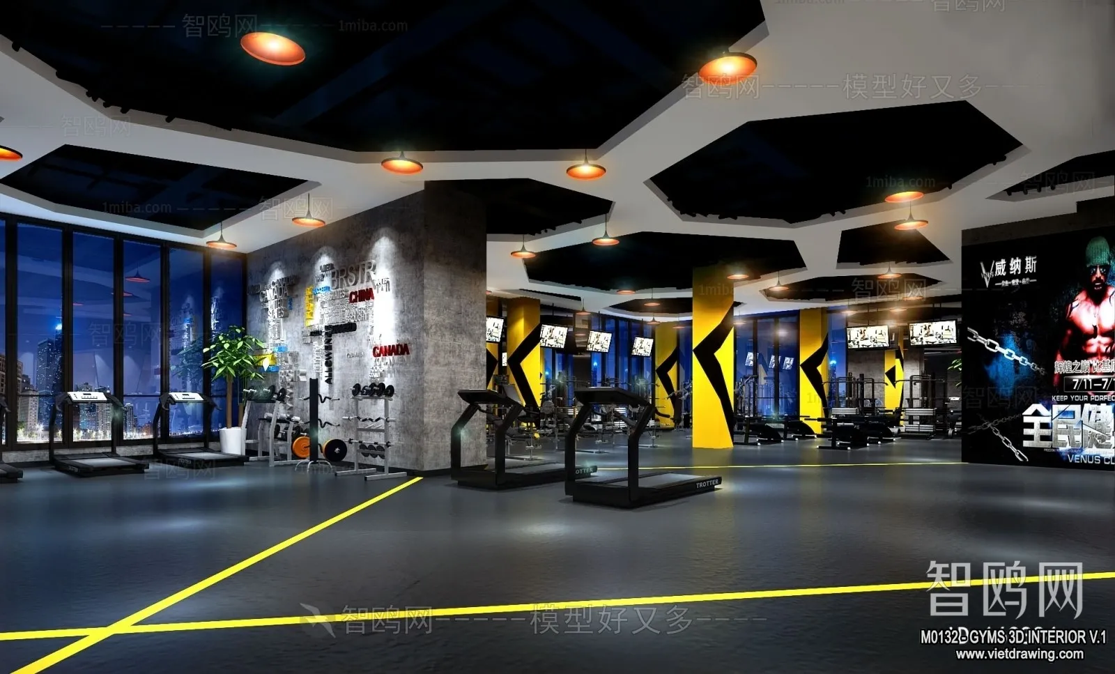 GYM - 3D Interior Scene - 3D Models - 018