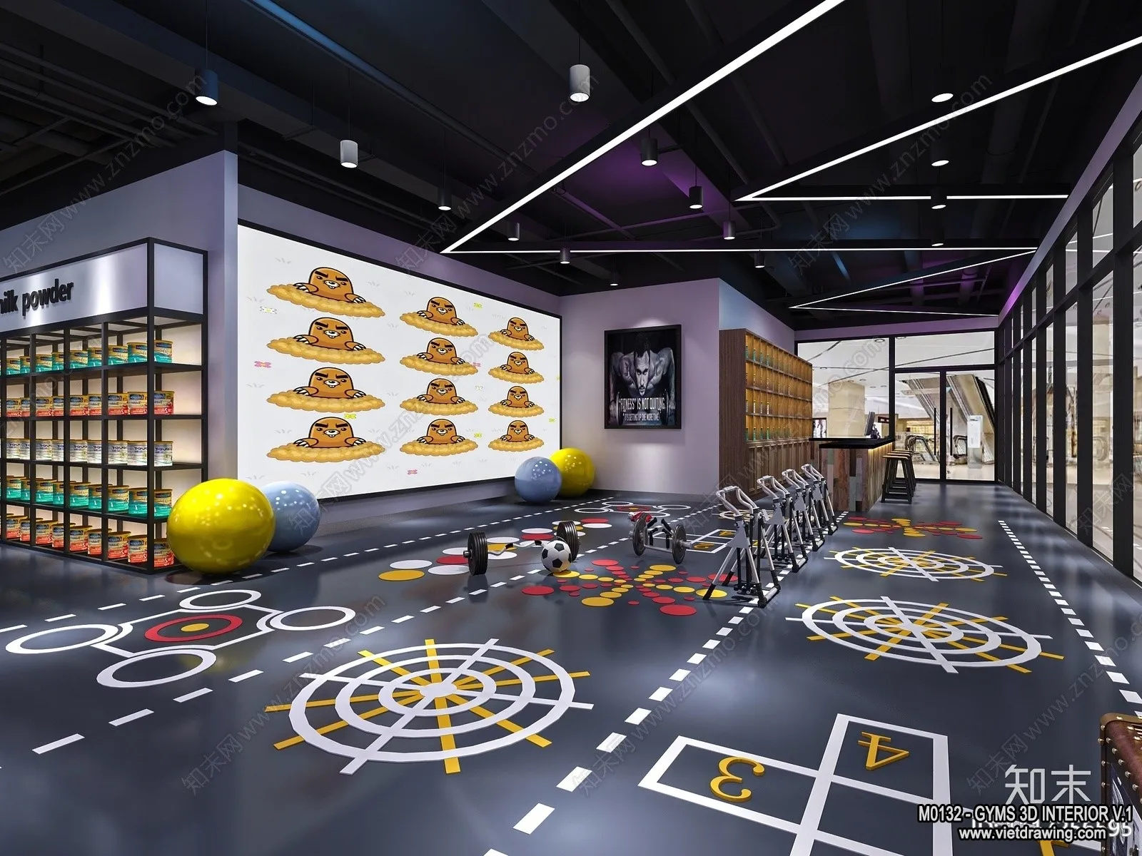 GYM - 3D Interior Scene - 3D Models - 042