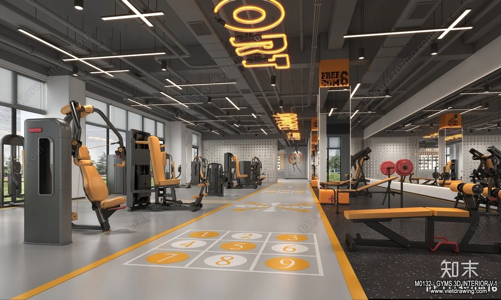 GYM - 3D Interior Scene - 3D Models - 043