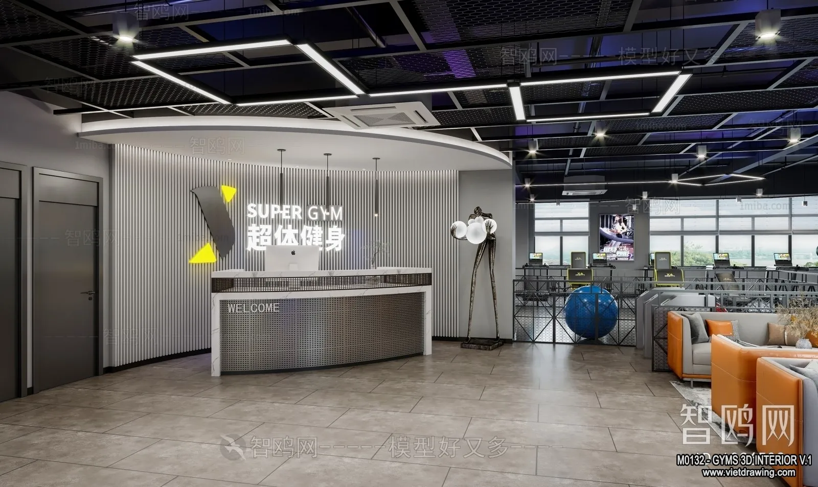 GYM - 3D Interior Scene - 3D Models - 076