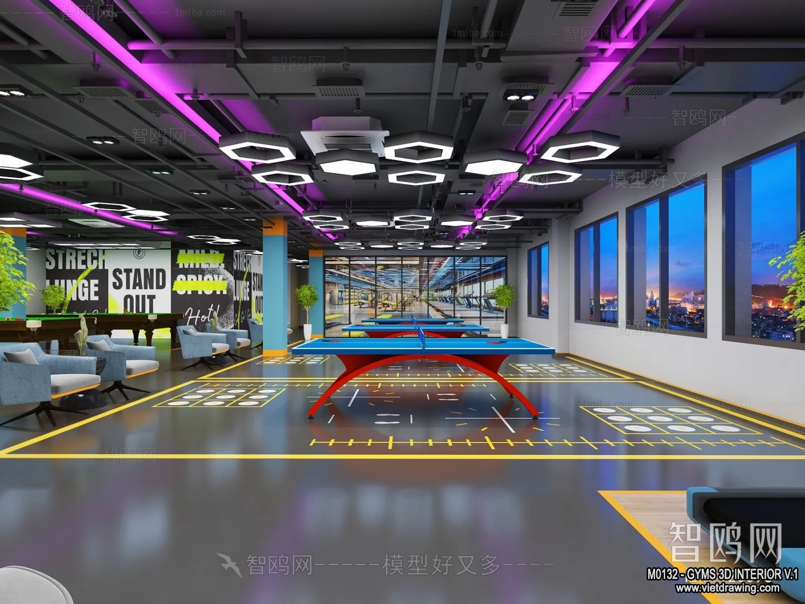 GYM - 3D Interior Scene - 3D Models - 080