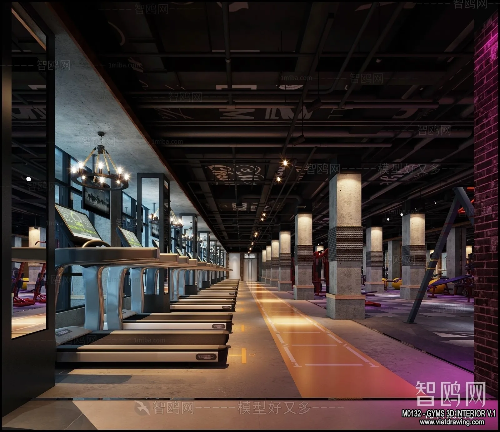 GYM - 3D Interior Scene - 3D Models - 091