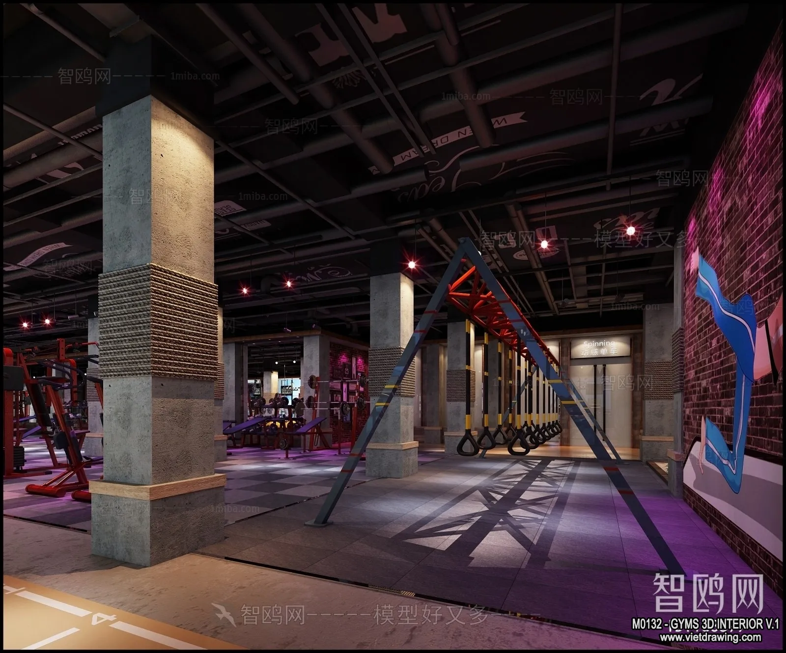 GYM - 3D Interior Scene - 3D Models - 092