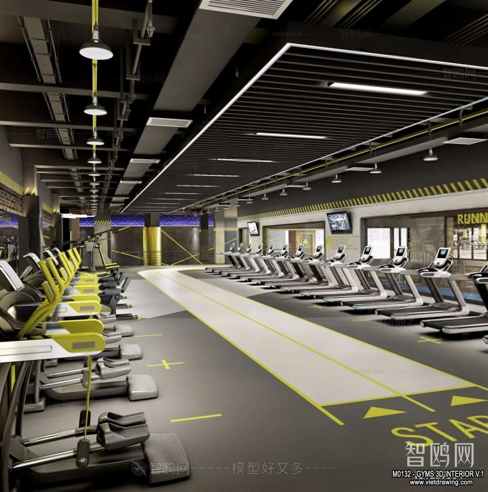 GYM - 3D Interior Scene - 3D Models - 096