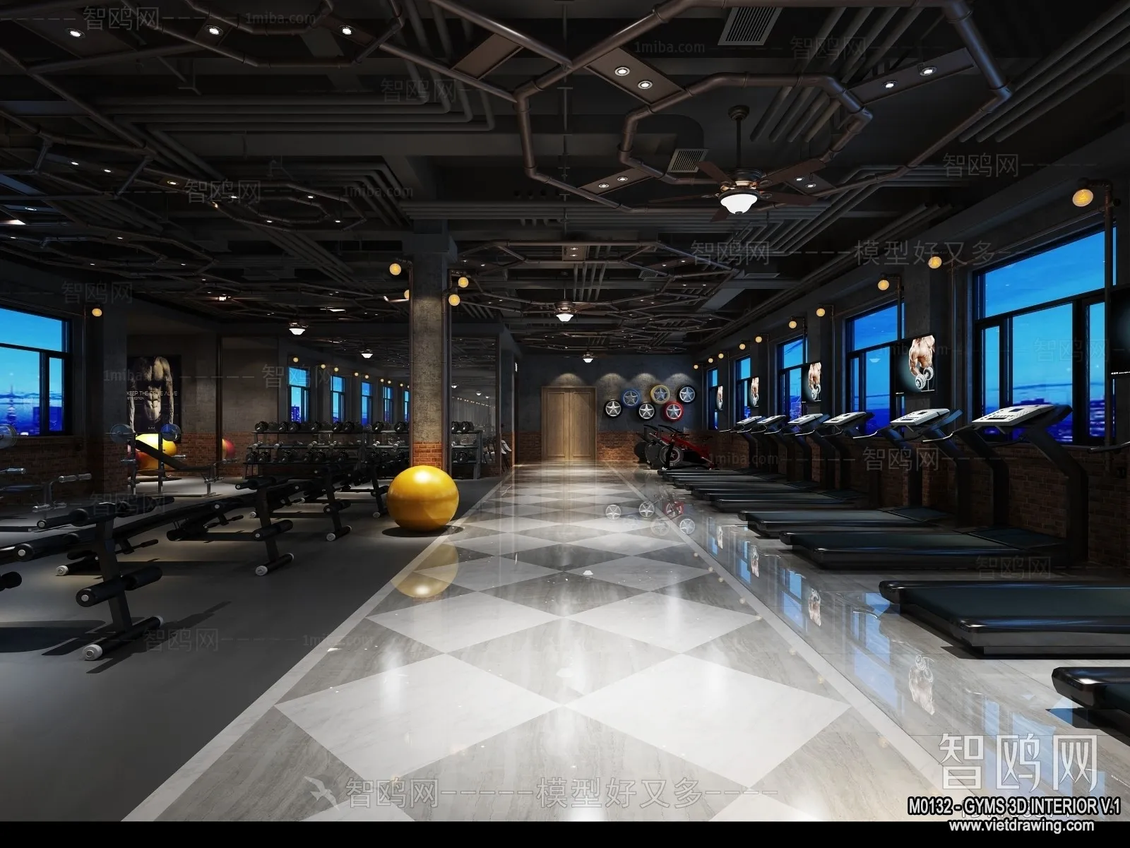 GYM - 3D Interior Scene - 3D Models - 098