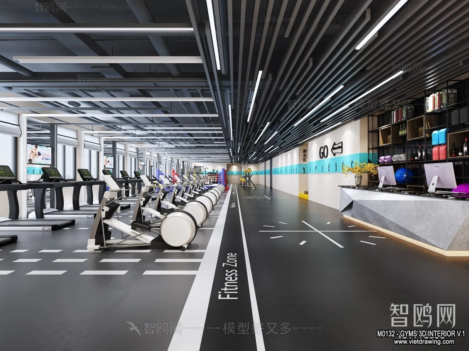 GYM - 3D Interior Scene - 3D Models - 099