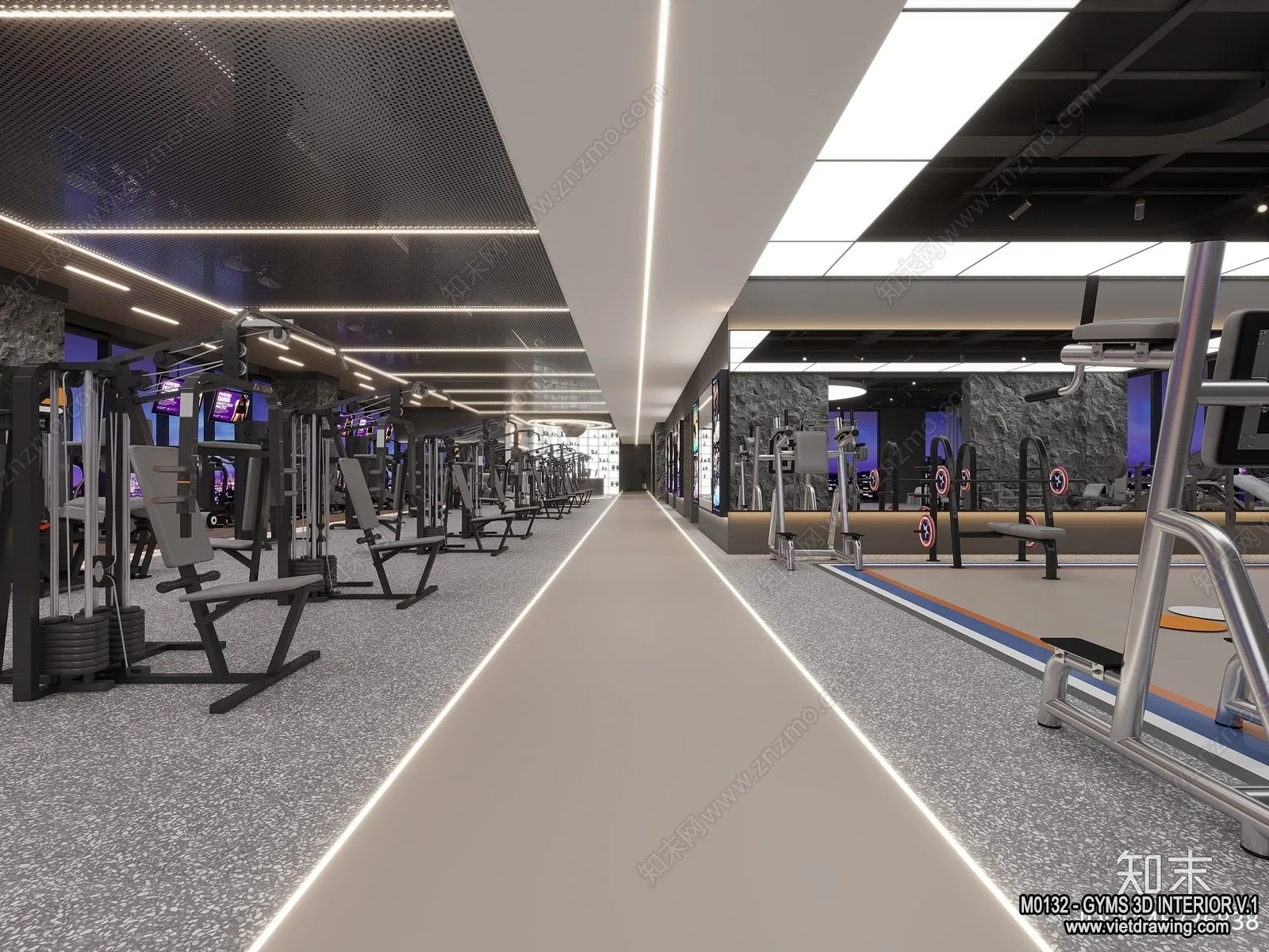 GYM - 3D Interior Scene - 3D Models - 101