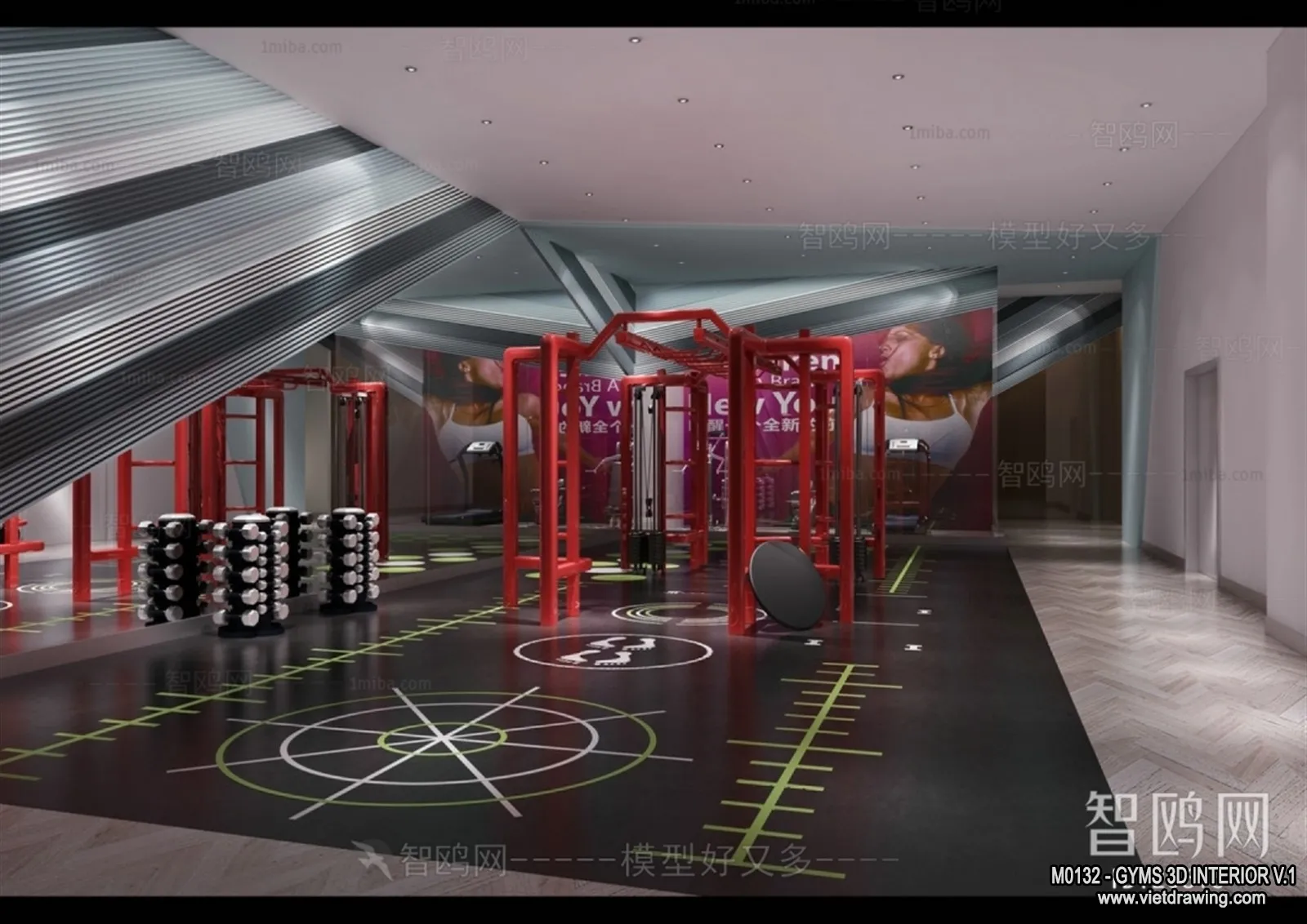 GYM - 3D Interior Scene - 3D Models - 104