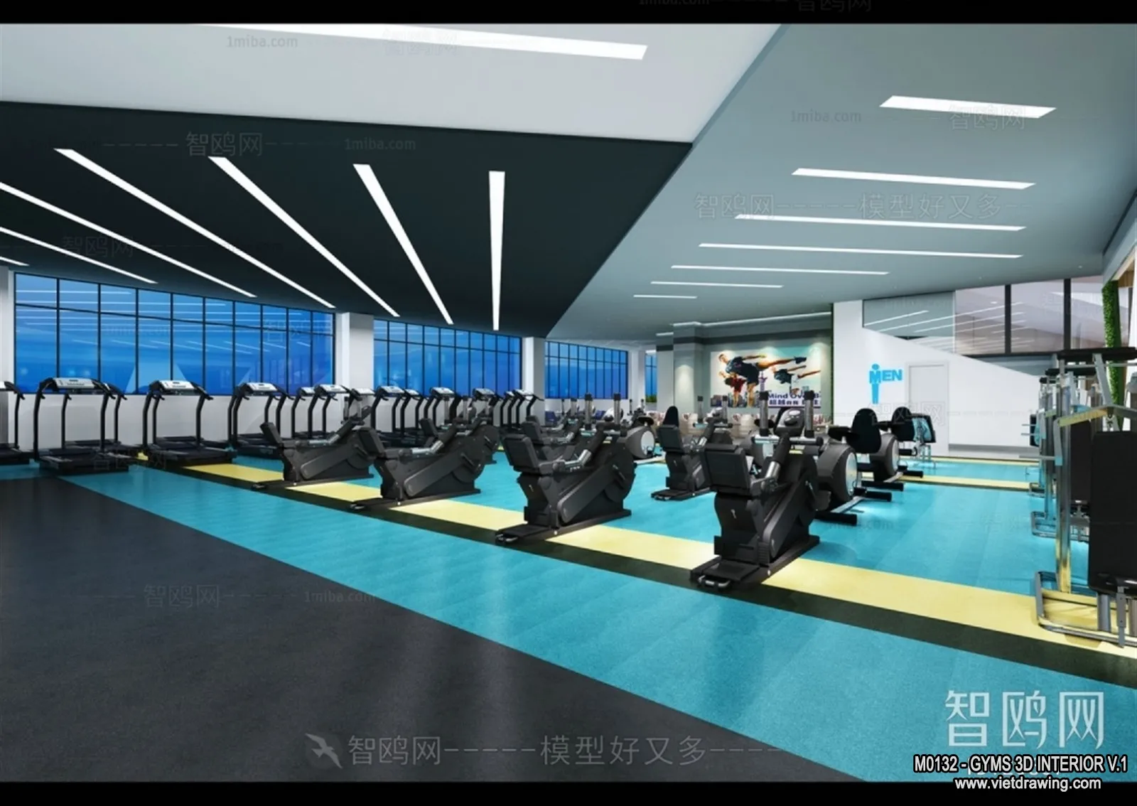 GYM - 3D Interior Scene - 3D Models - 105