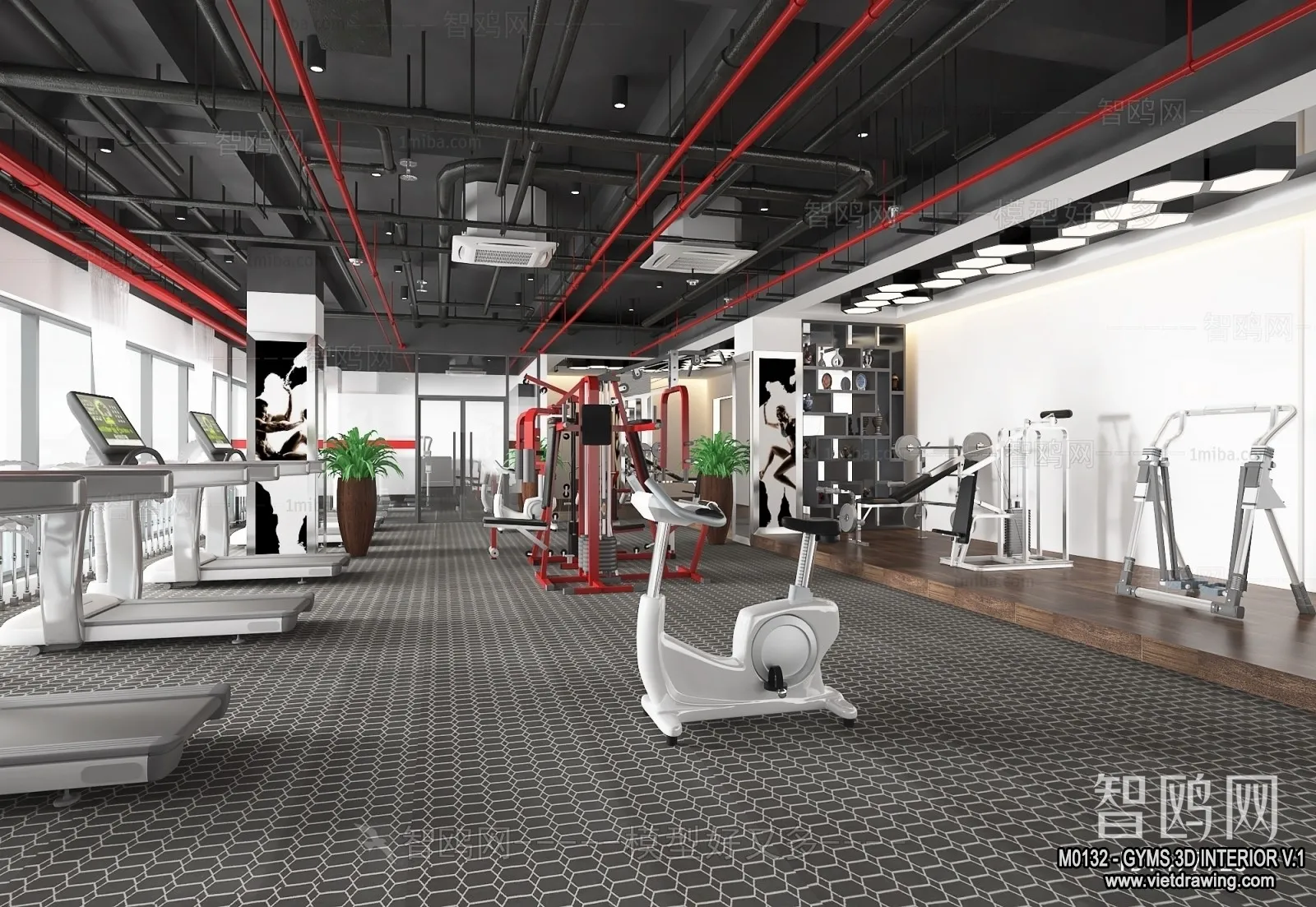 GYM - 3D Interior Scene - 3D Models - 114