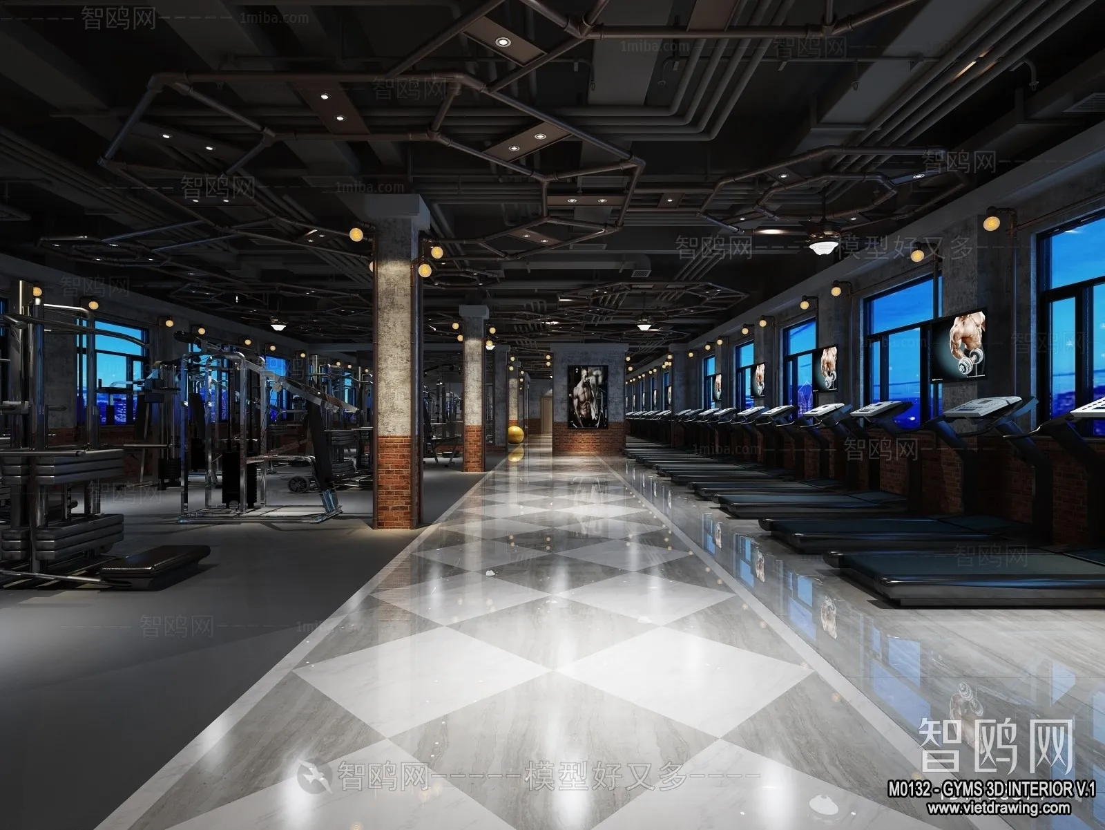 GYM - 3D Interior Scene - 3D Models - 117