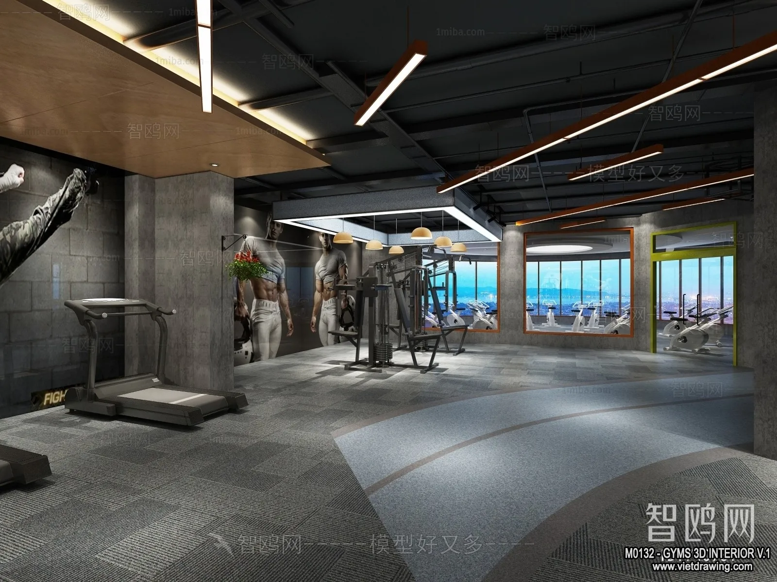 GYM - 3D Interior Scene - 3D Models - 122