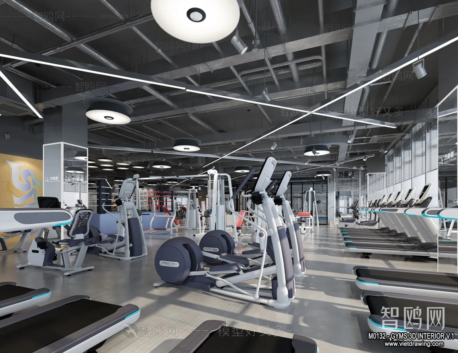 GYM - 3D Interior Scene - 3D Models - 124