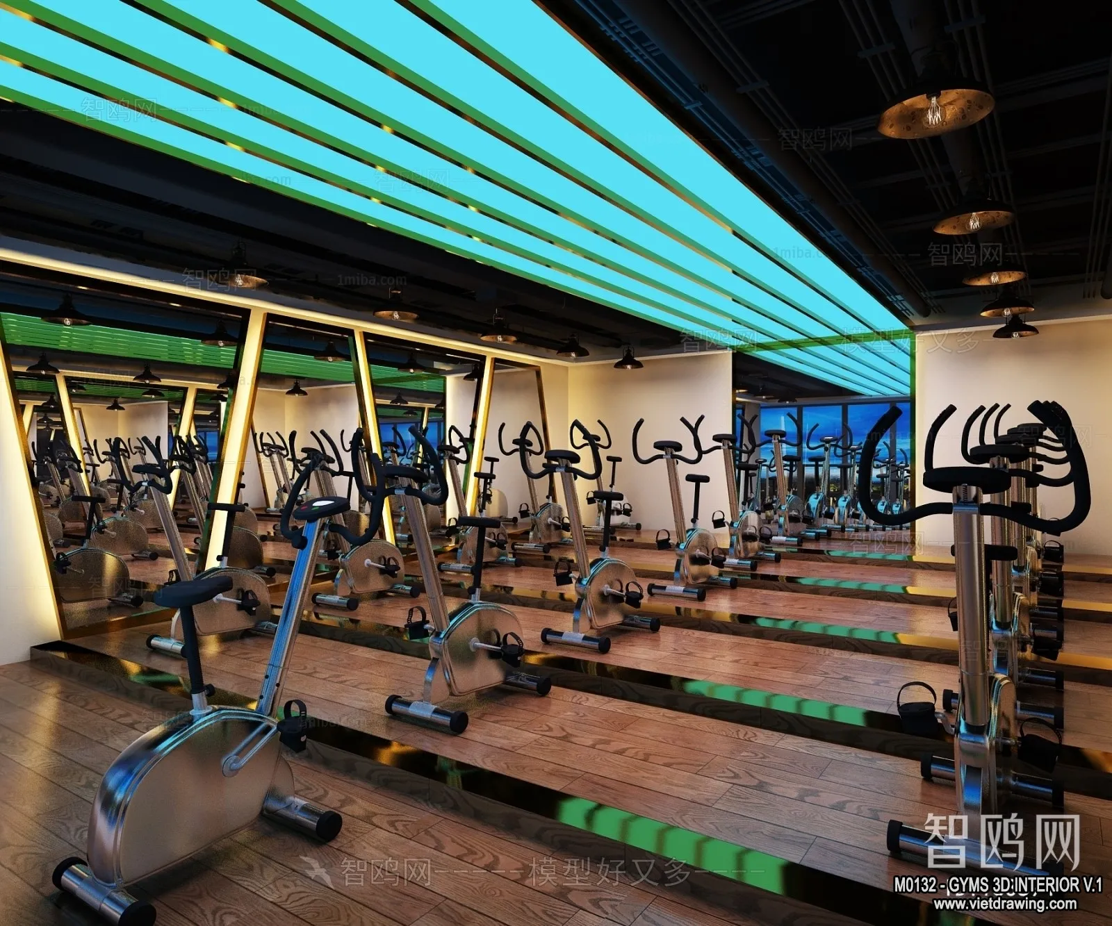 GYM - 3D Interior Scene - 3D Models - 128