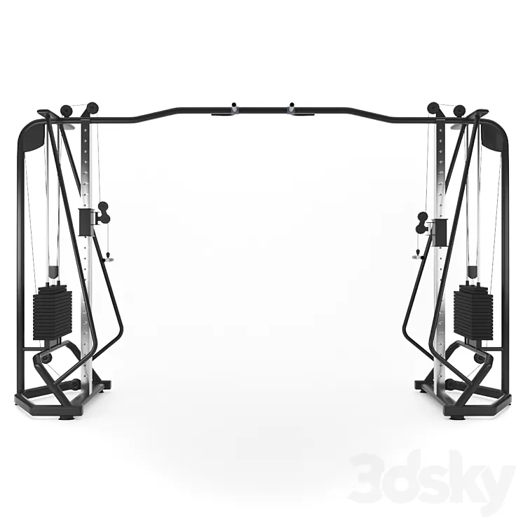 Gym Equipment - Cable Cross Over 3D Model
