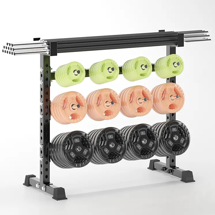 Gym Tools Fitness Body Building Set 09 3D Model Free