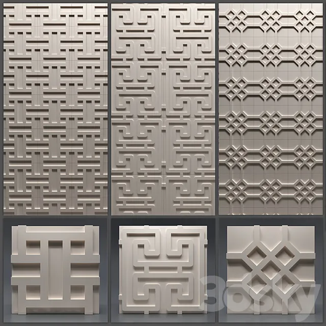Gypsum 3D panel 3D Model