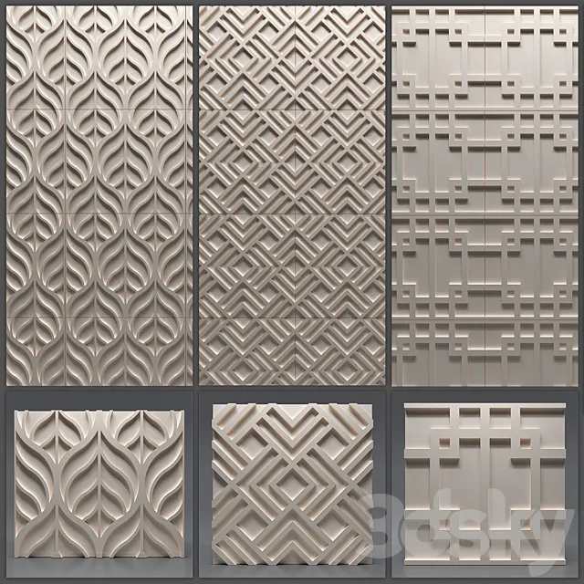 Gypsum 3D panel 3D Model