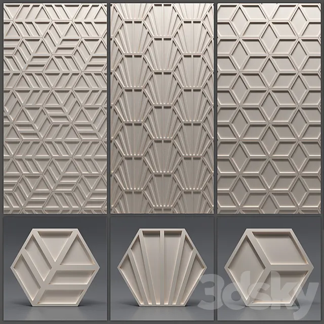 Gypsum 3D panel Free Download