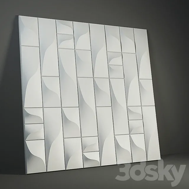 Gypsum 3D panel "Vertical" 3DModel