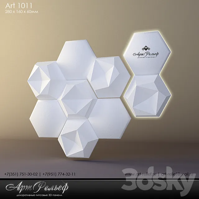 Gypsum panel 3d 1011 by Art Relief 3D Model