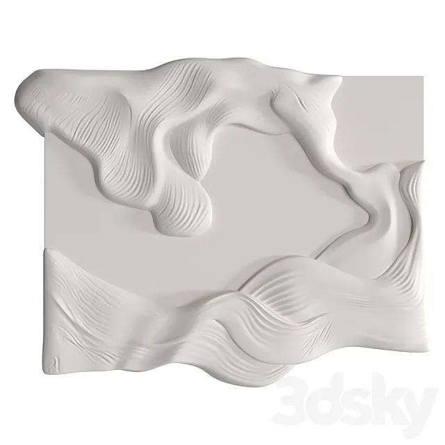 Gypsum panel Waves 3D Model
