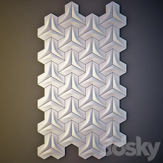 Gypsum wall panel 3D Free Download