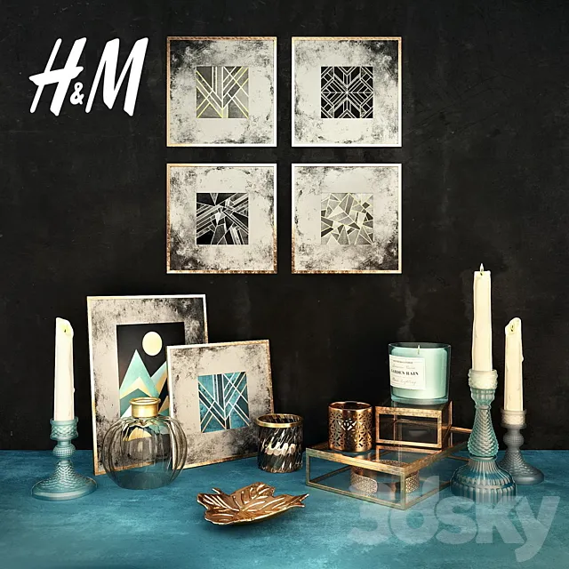 H & M accessories set 3D Model