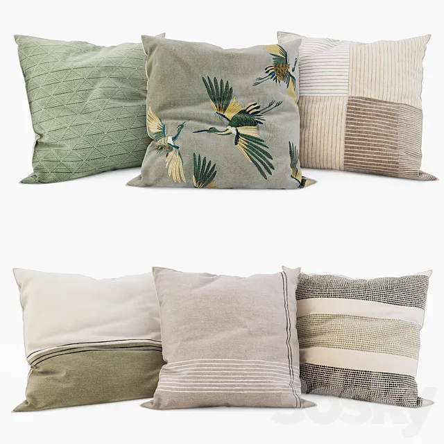 H & M Home - Decorative Pillows set 14 3D Model
