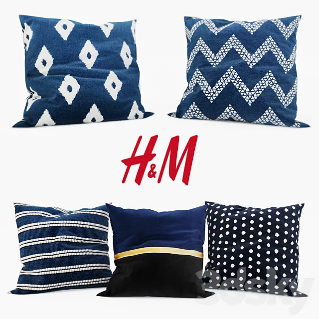 H & M Home - Decorative Pillows set 3 3DModel