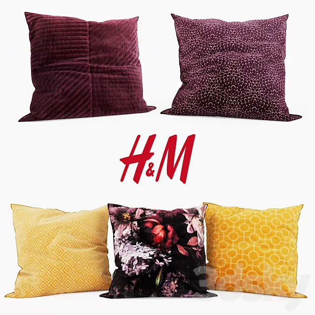H & M Home - Decorative Pillows set 5 3D Model