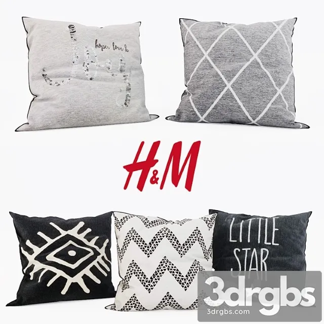 H M Home Decorative Pillows Set 9 3D Model Free
