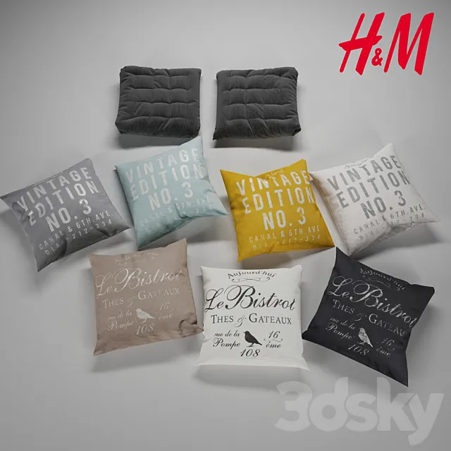 H & M Vintage pillow set 3DModel