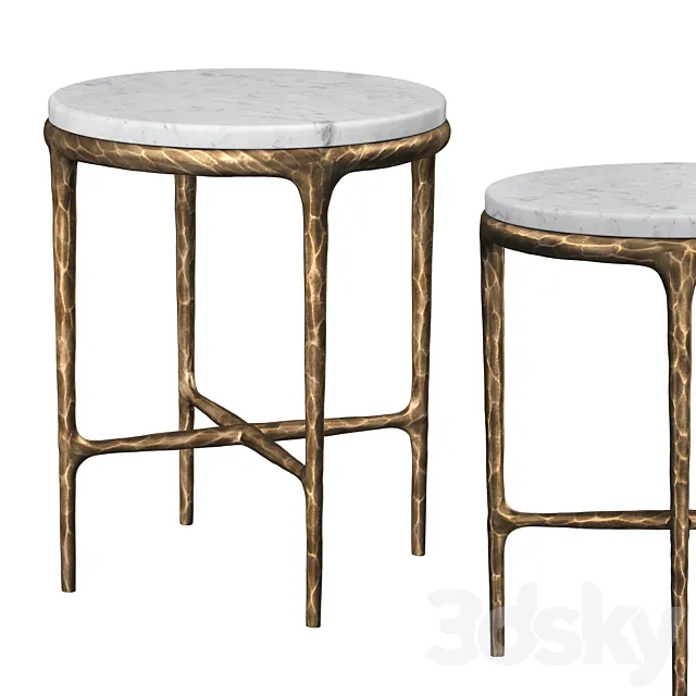 HADDEUS MARBLE ROUND SIDE TABLE 3D Model